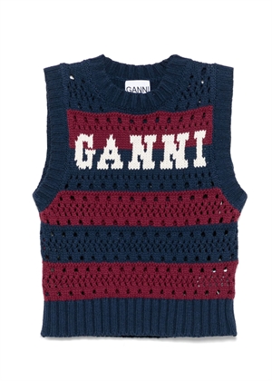 Cotton mix striped vest Multicolour K2568 Ganni